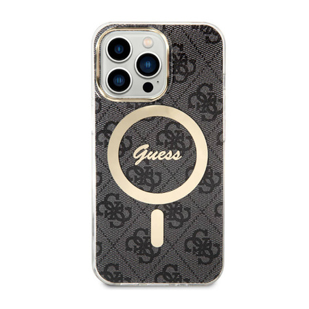 Guess 4G MagSafe - Etui iPhone 13 Pro (Czarny) (GUHMP13LH4STK)