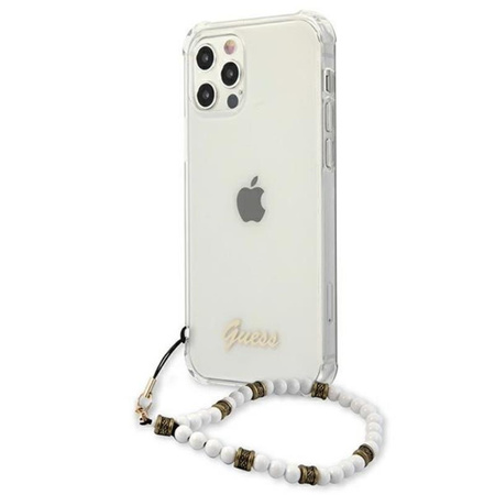 Guess White Pearl Strap - Etui iPhone 12 Pro Max (przezroczysty) (GUHCP12LKPSWH)