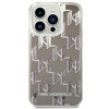 Karl Lagerfeld Monogram Liquid Glitter - Etui iPhone 14 Pro (srebrny) (KLHCP14LLMNMS)