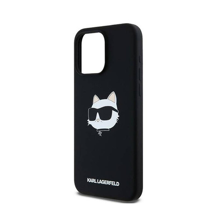 Karl Lagerfeld Silicone Choupette Head MagSafe - Etui iPhone 15 Pro (czarny) (KLHMP15LSCHPPLK)