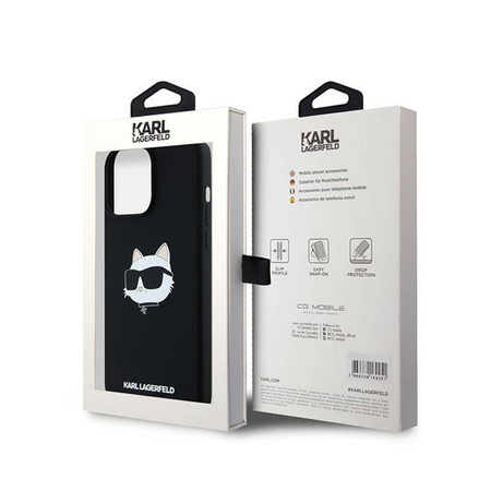 Karl Lagerfeld Silicone Choupette Head MagSafe - Etui iPhone 15 Pro (czarny) (KLHMP15LSCHPPLK)