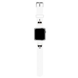 Karl Lagerfeld Silicone Karl & Choupette Heads – Pasek do Apple Watch 42/44/45 mm (biały) (KLAWLSLCKW)