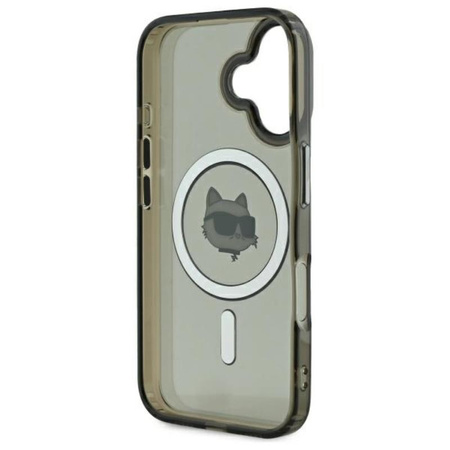Karl Lagerfeld IML Metal Choupette Head MagSafe - Etui iPhone 16 (czarny) (KLHMP16SHLSCHK)