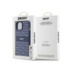 DKNY Leather Mono Stripe & Metal Logo - Etui iPhone 15 / 14 / 13 (niebieski) (DKHCP15SPRTHSLB)
