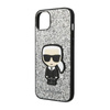 Karl Lagerfeld Glitter Flakes Ikonik - Etui iPhone 14 Plus (srebrny) (KLHCP14MGFKPG)