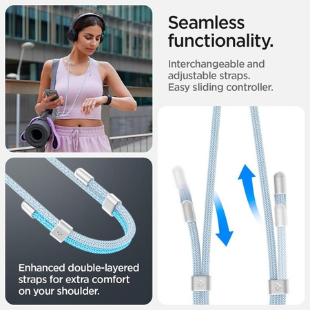Spigen Universal Strap Set Crossbody & Wrist - Pasek do telefonu na ramię + na nadgarstek (Mute Blue) (AFA08364)