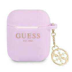 Guess 4G Charms Silicone Case  - Etui AirPods (Purple) (GUA2LSC4EU)