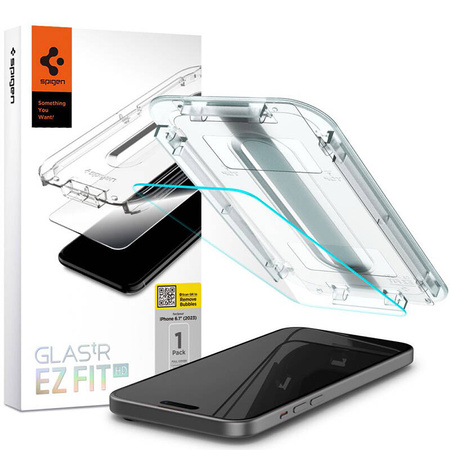 Spigen GLAS.TR EZ FIT - Szkło hartowane do iPhone 15 / iPhone 16 (AGL06907)