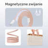 Unitek Kabel w oplocie zwijany magnetycznie USB C PD 100W różowy 1m (C14141APK01-1M)