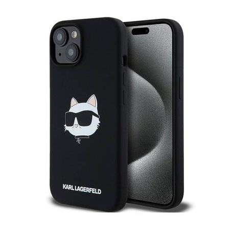 Karl Lagerfeld Silicone Choupette Head MagSafe - Etui iPhone 15 / 14 / 13 (czarny) (KLHMP15SSCHPPLK)
