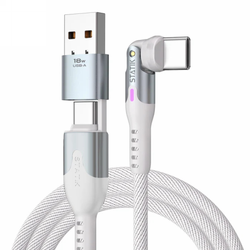 Statik PowerPivot Pro - kabel USB-C - USB-C/USB-A 1m, w nylonowym oplocie, adapter do USB-A w zestawie (white) (PUP-0455-3FT-CC-WHT)