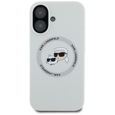 Karl Lagerfeld Silicone Double Heads And Circle MagSafe - Etui do iPhone 16 (beżowy) (KLHMP16SSKCHTCE)