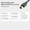 Kabel zasilający do Lenovo 65W USB-C - DC11*4,5mm - czarna (C14115BK-1.8M)