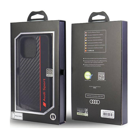 Audi Carbon Fiber Stripe - Etui iPhone 13 Pro (Czarny) (AUS-TPUPCIP13P-R8/D1-BK)