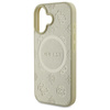 Guess Saffiano Peony Classic Logo MagSafe - Etui iPhone 16 (złoty) (GUHMP16SPSAPSMED)