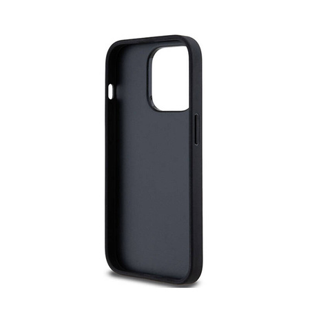 DKNY Leather Checkered Mono Pattern & Printed Stripes - Etui iPhone 14 Pro (czarny) (DKHCP14LPCPTSSK)