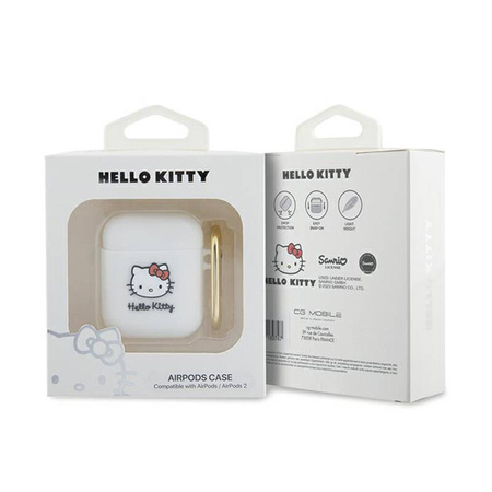 Hello Kitty Silicone 3D Kitty Head - Etui AirPods 1/2 gen (biały) (HKA23DKHSH)