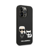 Karl Lagerfeld Liquid Silicone Karl & Choupette MagSafe - Etui iPhone 14 Pro (czarny) (KLHMP14LSSKCK)