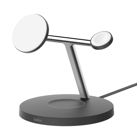 Belkin Stacja do ładowania bezprzewodowego na iPhone, Apple Watch, AirPods, Qi2 15W, czarna (WIZ032KQBK)