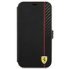 Ferrari Booktype On Track Carbon Stripe - Etui iPhone 13 mini (czarny) (FESAXFLBKP13SBK)