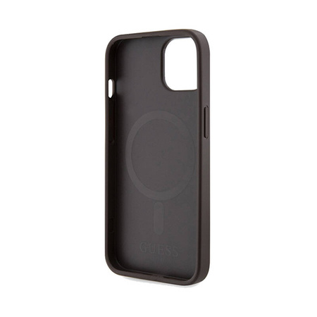 Guess 4G Printed Stripes MagSafe - Etui iPhone 15 (brązowy) (GUHMP15SP4RPSW)