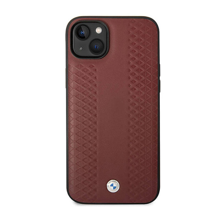 BMW Leather Diamond Pattern - Etui iPhone 14 (burgundowy) (BMHCP14S22RFGR)