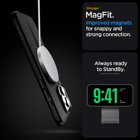 Spigen Liquid Air T Mag MagSafe - Etui do iPhone 16 Pro Max (Matte Black) (ACS09114)