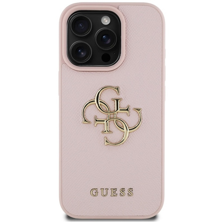 Guess Grained Big 4G Logo Small Classic Logo - Etui do iPhone 16 Pro Max (różowy) (GUHCP16XPGT4MBP)