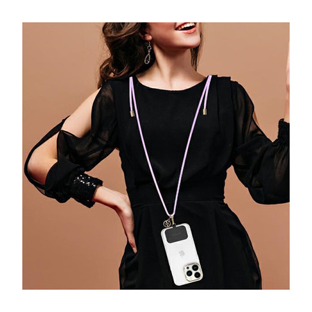 Guess CBDY Cord Nylon 4G Metal Charm - Uniwersalny pasek do telefonu (liliowy) (GUOUCNMG4EU)