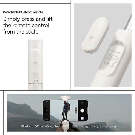 Spigen S541W Bluetooth Selfie Stick Tripod - Statyw na smartfon / uchwyt selfie stick (Dune Beige) (AMP09337)