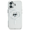 Karl Lagerfeld IML Metal Choupette Head MagSafe - Etui iPhone 16 Plus (biały) (KLHMP16MHLSCHH)