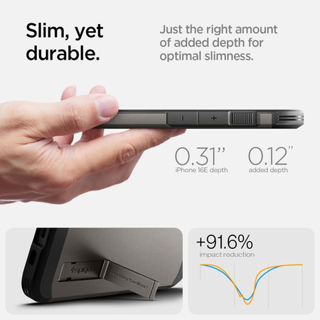 Spigen Tough Armor Mag MagSafe - Etui do iPhone 16e (Gunmetal) (ACS09136)