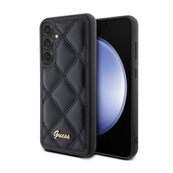 Guess Quilted Metal Logo - Etui Samsung Galaxy S23 FE (czarny) (GUHCS23FEPSQSQSK)