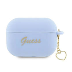 Guess Silicone Heart Charm - Etui AirPods Pro 2 (niebieski) (GUAP2LSCHSB)