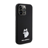 Karl Lagerfeld Silicone Choupette Metal Pin - Etui iPhone 15 Pro (czarny) (KLHCP15LSMHCNPK)