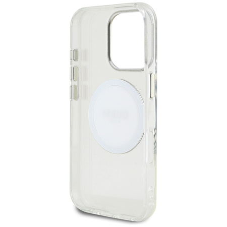 Guess IML Metal Colored Circle Classic Logo MagSafe - Etui do iPhone 16 Pro (biały) (GUHMP16LHTDRCEDH)