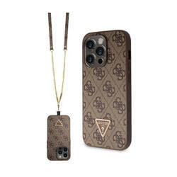 Guess Crossbody 4G Metal Logo - Etui iPhone 14 Pro (brązowy) (GUHCP14LP4TDSCPW)