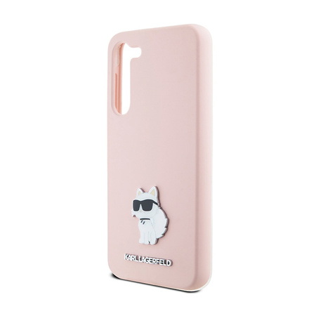 Karl Lagerfeld Silicone Choupette Metal Pin - Etui Samsung Galaxy S24+ (różowy) (KLHCS24MSMHCNPP)