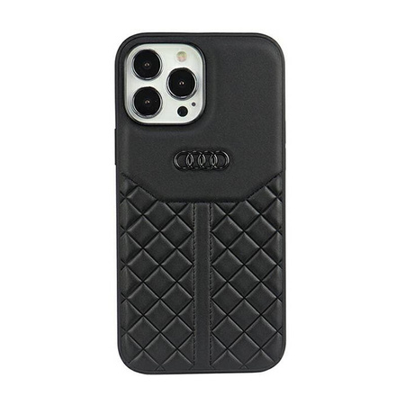 Audi Genuine Leather - Etui iPhone 13 Pro (Czarny) (AU-TPUPCIP13P-Q8/D1-BK)