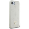 Guess Grained Hot Stamp Peony Triangle Logo MagSafe - Etui do iPhone 16e (beżowy) (GUHMPSE4PGBTME)