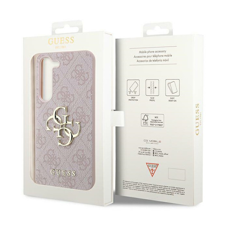 Guess 4G Big Metal Logo - Etui Samsung Galaxy A35 5G (różowy) (GUHCSA354GMGPI)