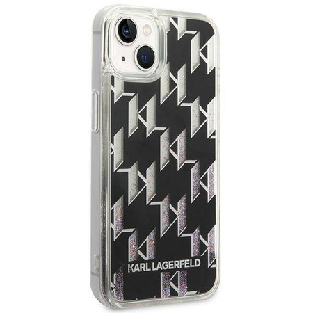 Karl Lagerfeld Monogram Liquid Glitter - Etui iPhone 14 (czarny) (KLHCP14SLMNMK)
