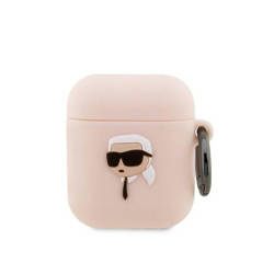 Karl Lagerfeld Silicone NFT Karl Head 3D - Etui AirPods 1/2 gen (różowy) (KLA2RUNIKP)