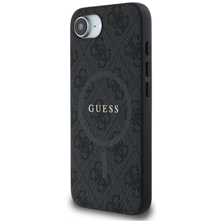 Guess 4G Ring Classic Logo MagSafe - Etui do iPhone 16e (czarny) (GUHMPSE4G4GFRK)