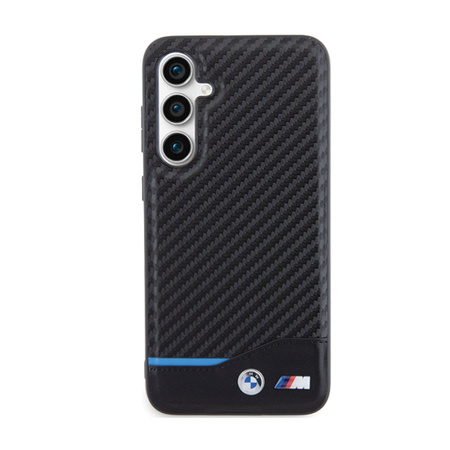 BMW Leather Carbon Blue Line - Etui Samsung Galaxy S23 FE (czarny) (BMHCS23FE22NBCK)