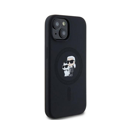Karl Lagerfeld Silicone Karl & Choupette MagSafe - Etui iPhone 15 / 14 / 13 (czarny) (KLHMP15SSCMKCRHK)