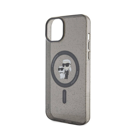 Karl Lagerfeld Karl & Choupette Glitter Magsafe - Etui iPhone 15 (czarny) (KLHMP15SHGKCNOK)