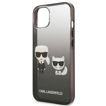 Karl Lagerfeld Gradient Ikonik Karl & Choupette - Etui iPhone 13  mini (czarny) (KLHCP13STGKCK)