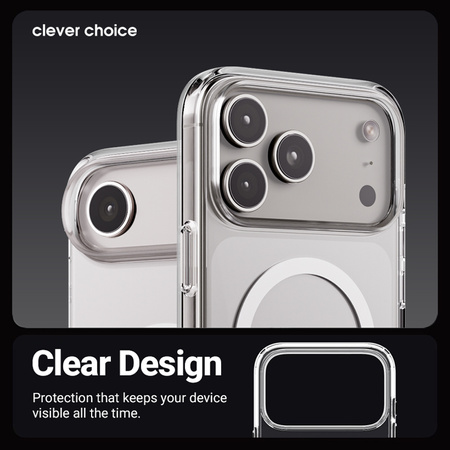 Crong Clear MAG Cover - Etui MagSafe iPhone 17 Pro (przezroczysty) (CRGCLRMIP1763PTRS)