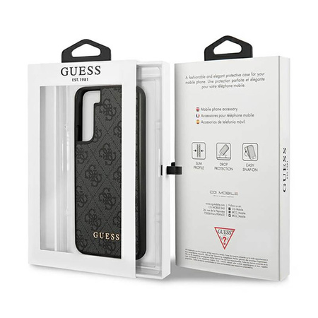 Guess 4G Metal Logo - Etui Samsung Galaxy S23 (szary) (GUHCS23SG4GFGR)